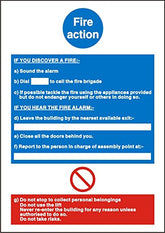 SECO Mandatory Safety Sign Fire Action Self Adhesive Vinyl 200 x 300mm - M011SAV-200X300